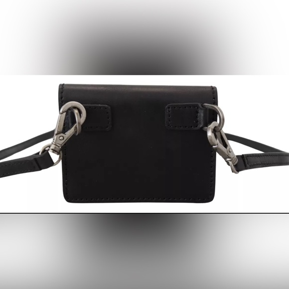 NEW DOLCE GABBANA D&G BLACK LEATHER CARD Crossbody Strap Wallet Shoulder Bag - Picture 6 of 13
